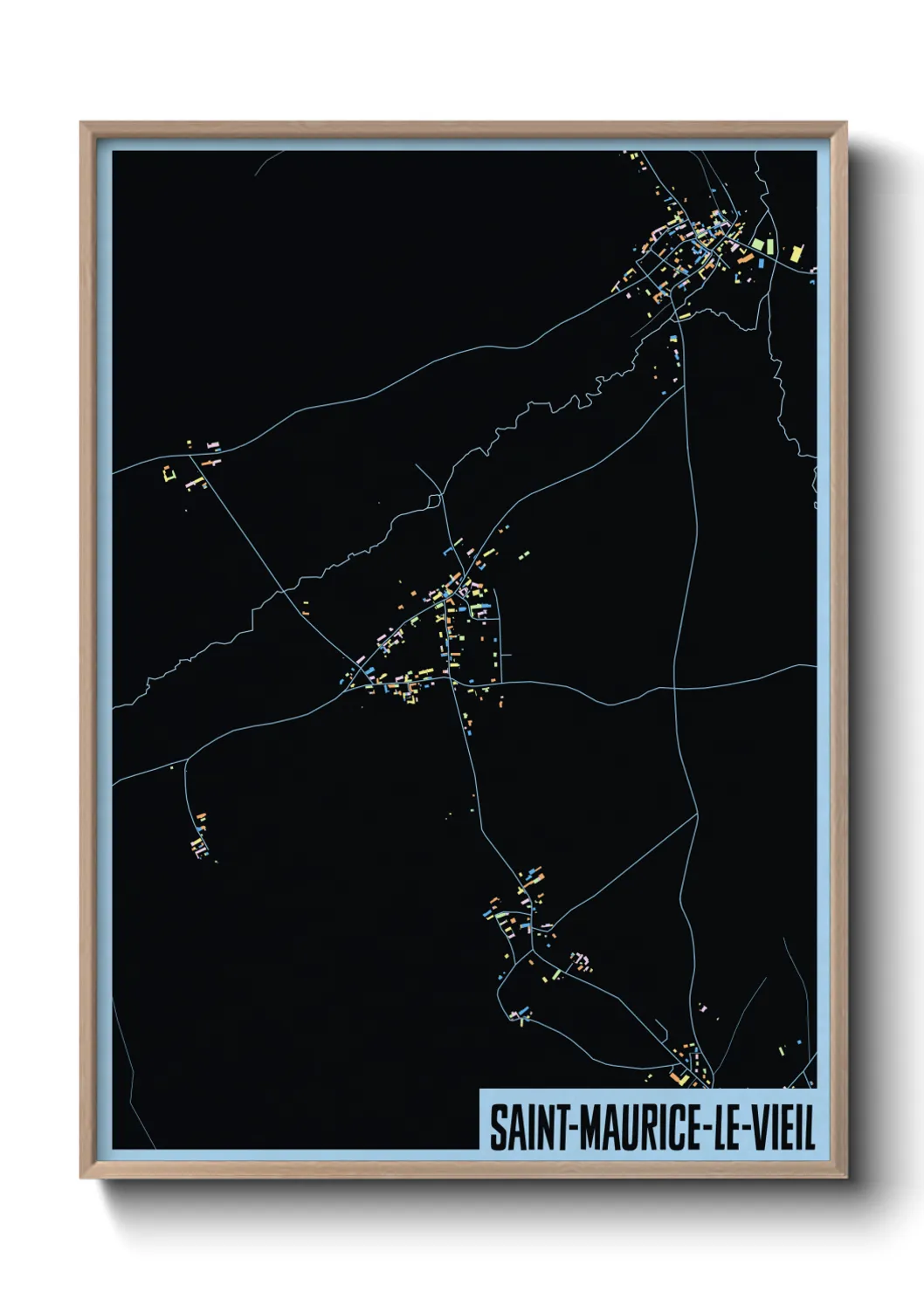 Une affiche de carte sur Saint-Maurice-le-Vieil