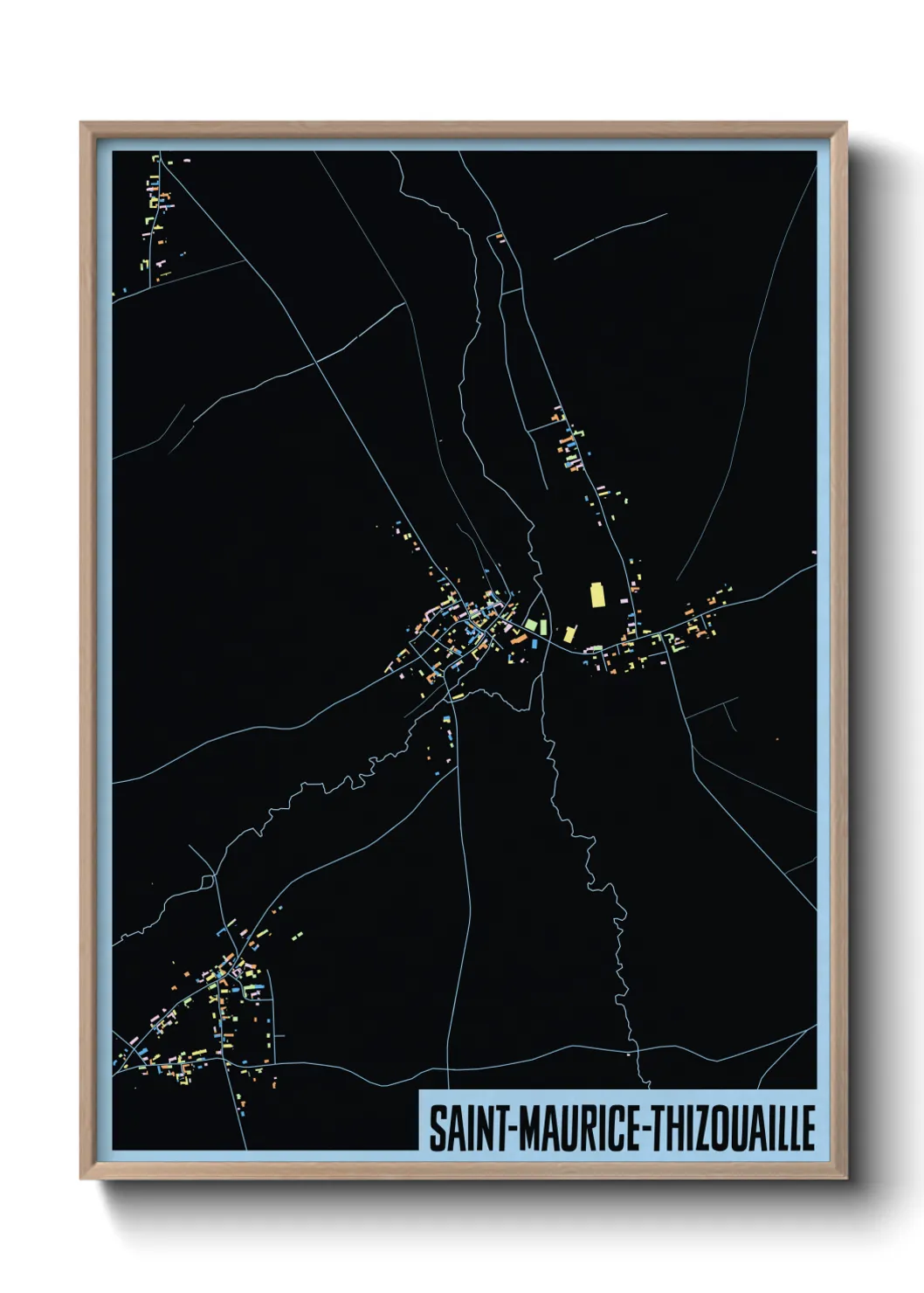Une affiche de carte sur Saint-Maurice-Thizouaille