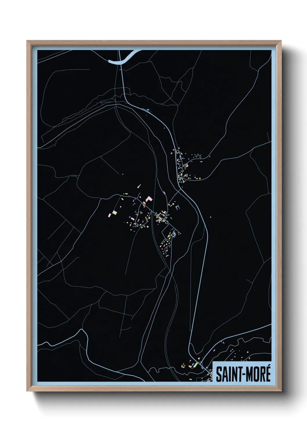 Une affiche de carte sur Saint-Moré