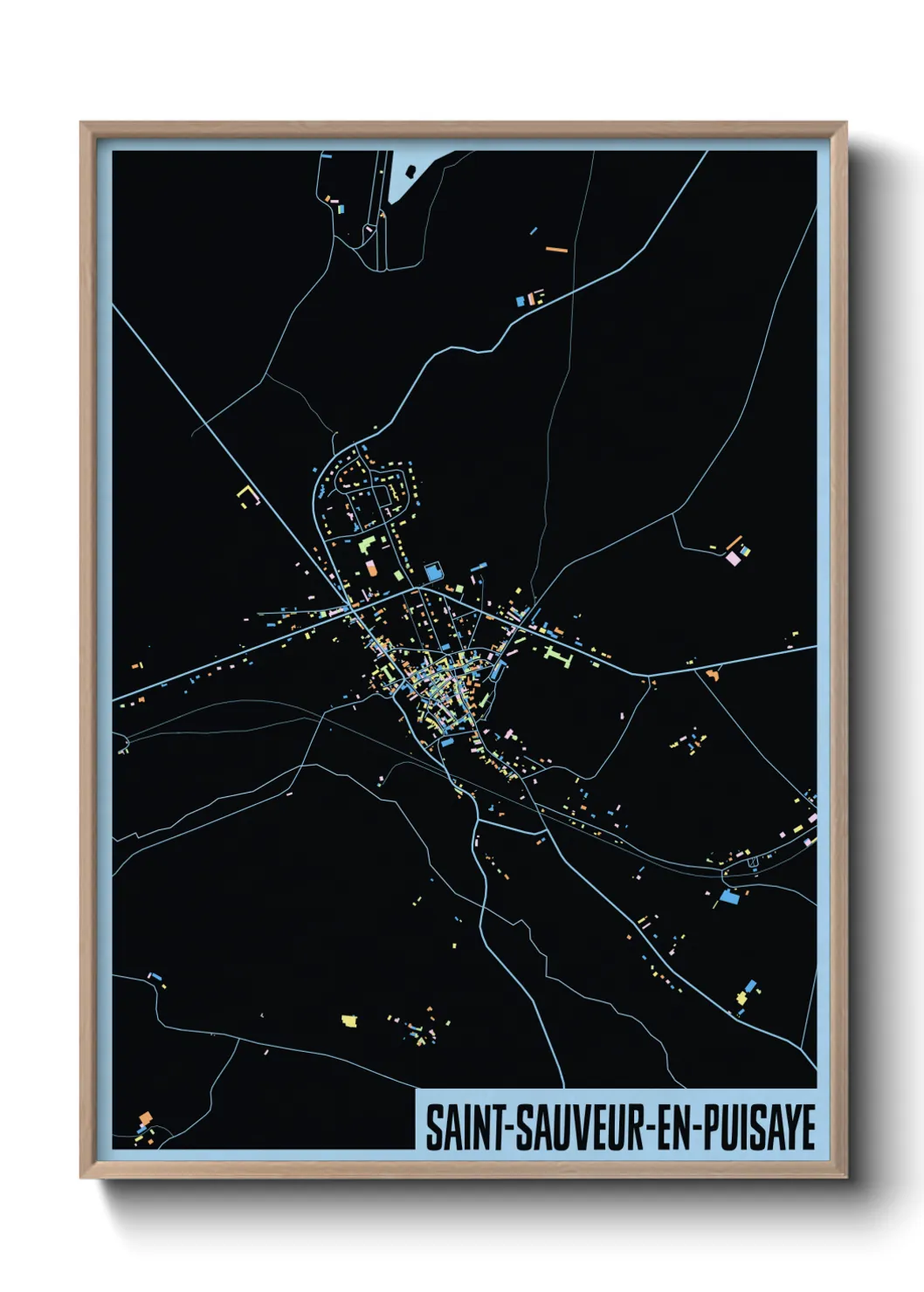 Une affiche de carte sur Saint-Sauveur-en-Puisaye