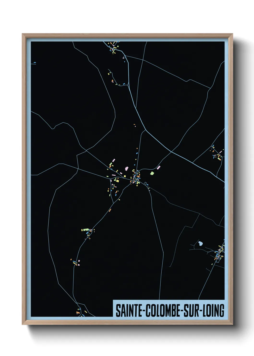 Une affiche de carte sur Sainte-Colombe-sur-Loing