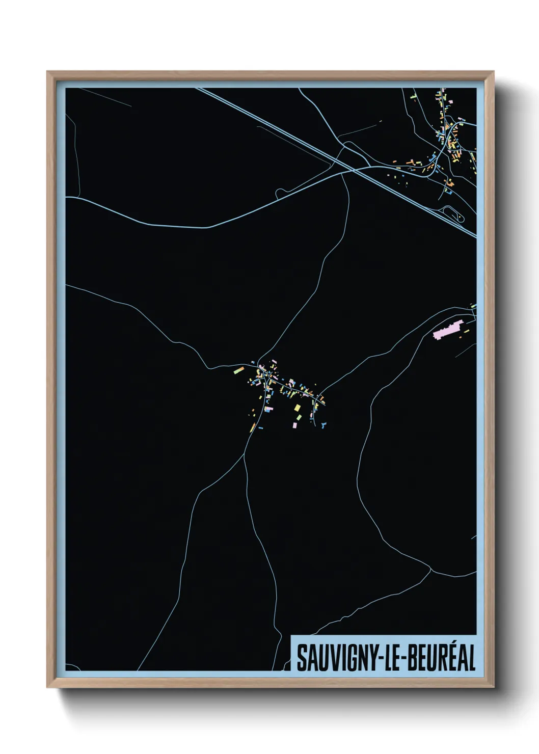 Une affiche de carte sur Sauvigny-le-Beuréal