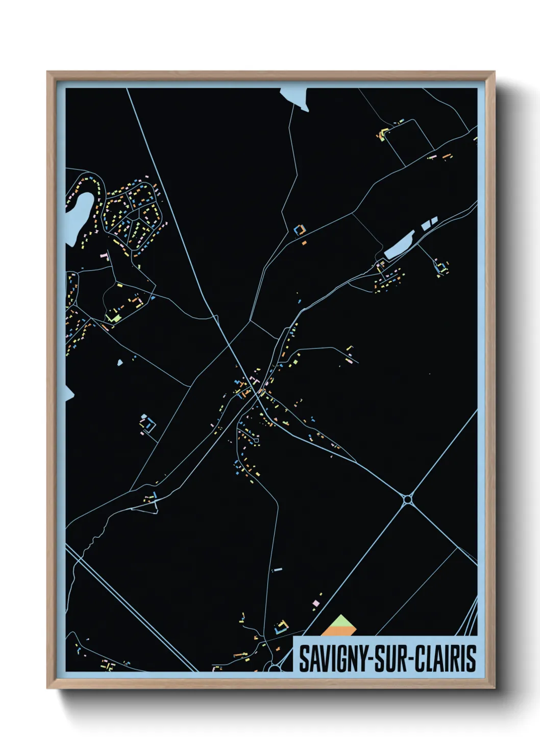 Une affiche de carte sur Savigny-sur-Clairis