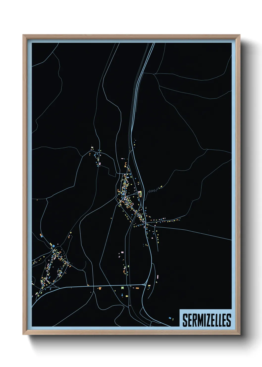 Une affiche de carte sur Sermizelles