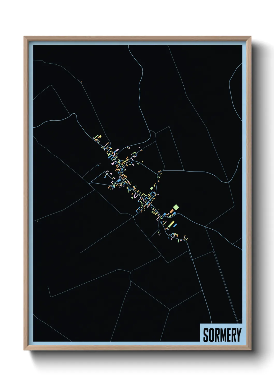 Une affiche de carte sur Sormery