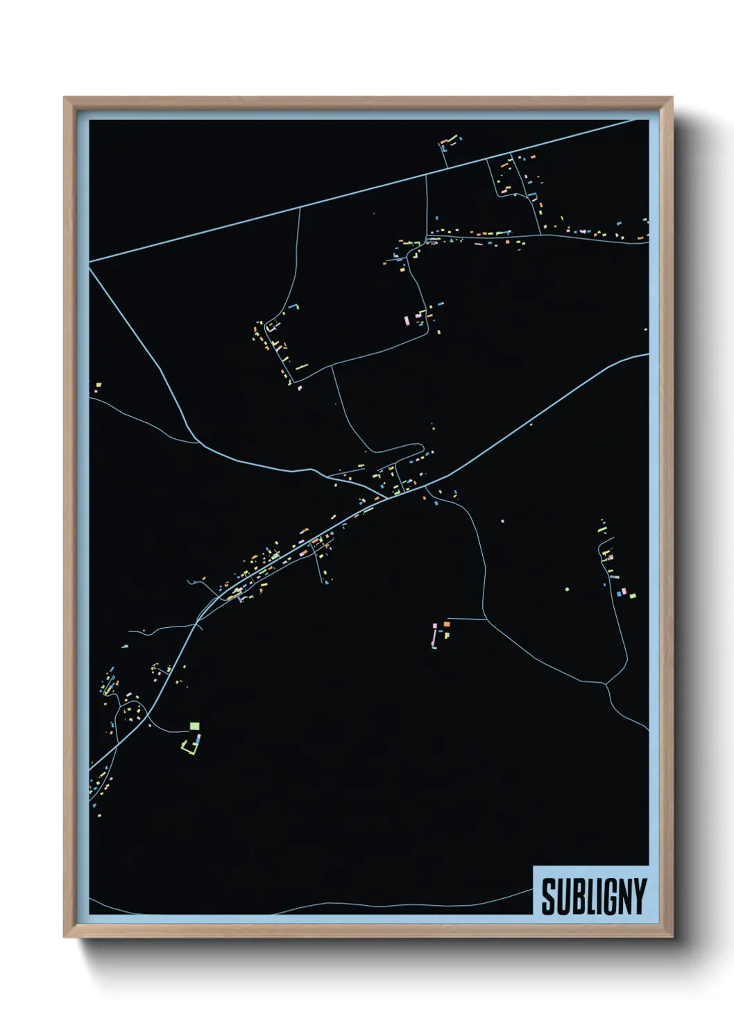 Une affiche de carte sur Subligny