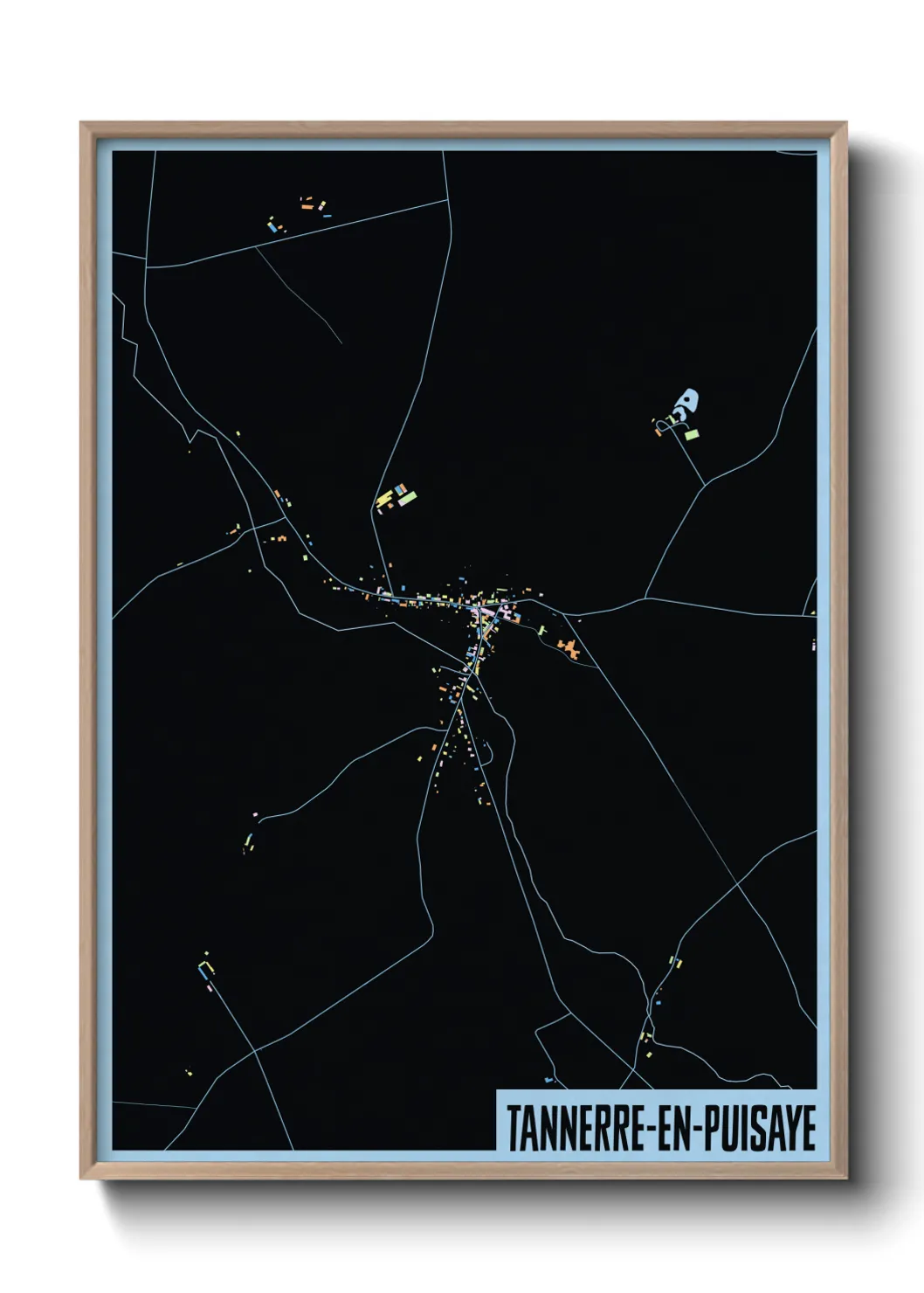 Une affiche de carte sur Tannerre-en-Puisaye