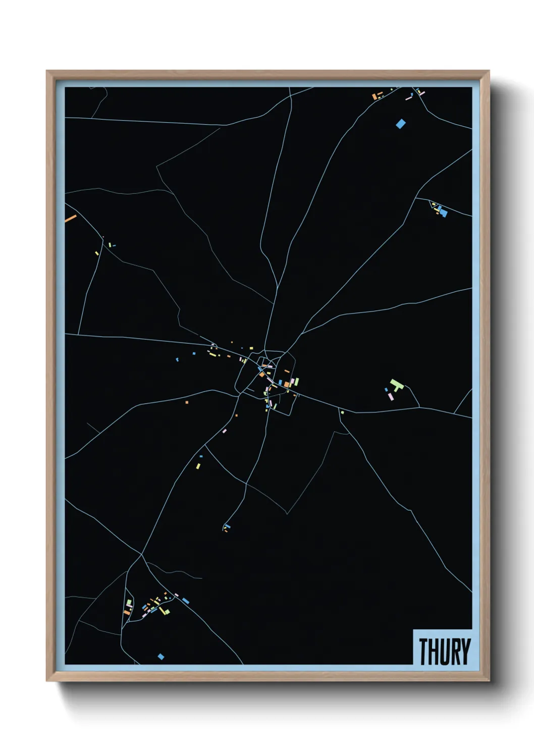 Une affiche de carte sur Thury