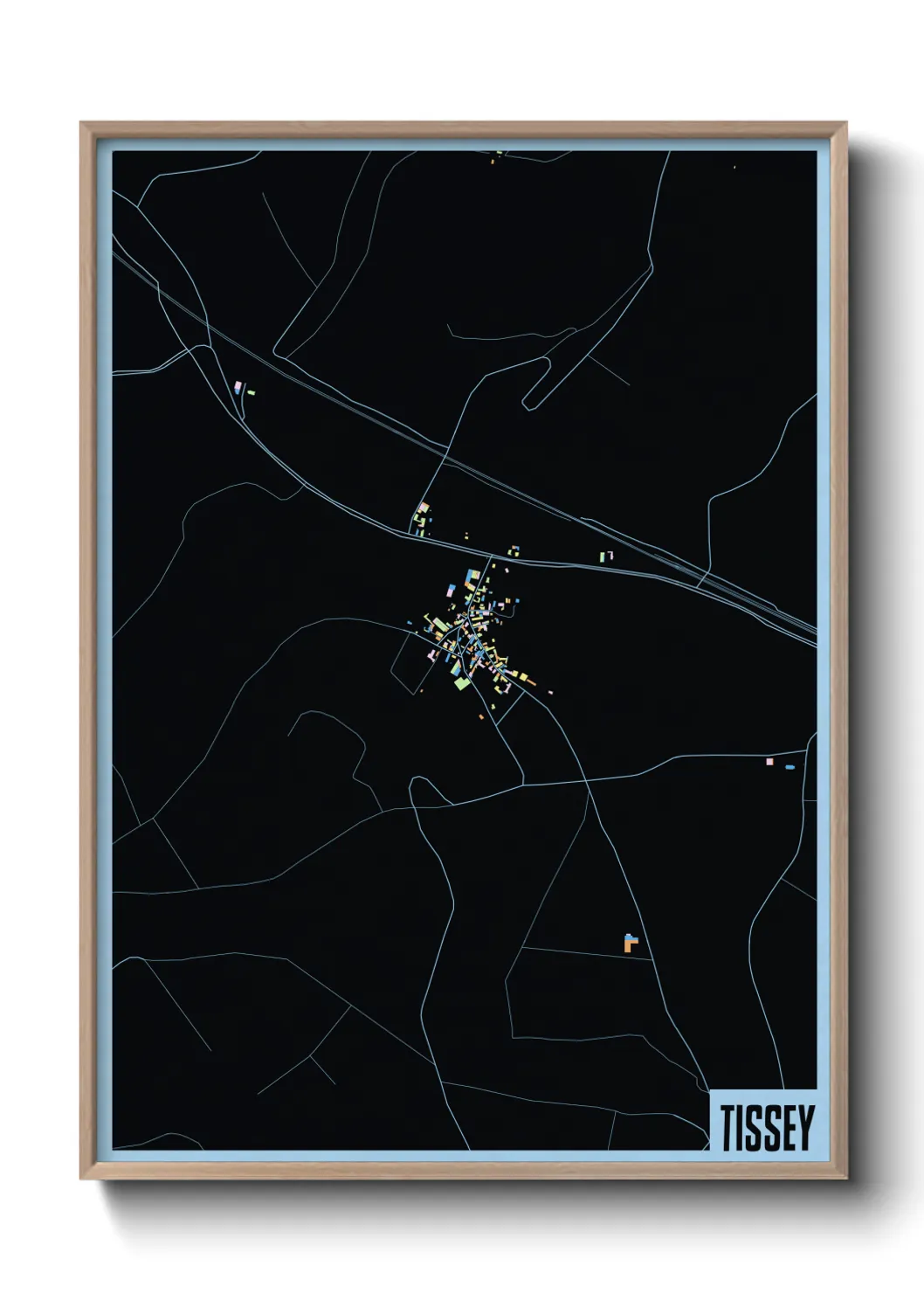 Une affiche de carte sur Tissey