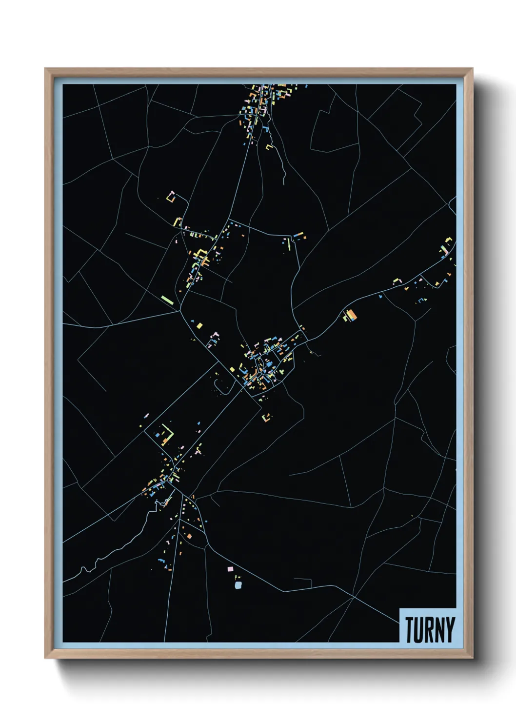 Une affiche de carte sur Turny