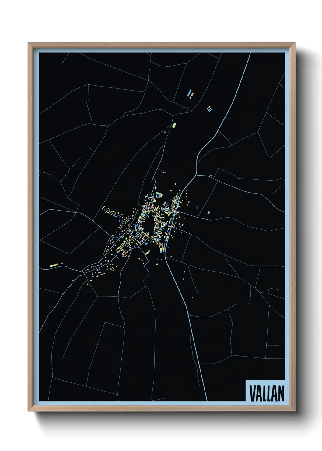 Une affiche de carte sur Vallan