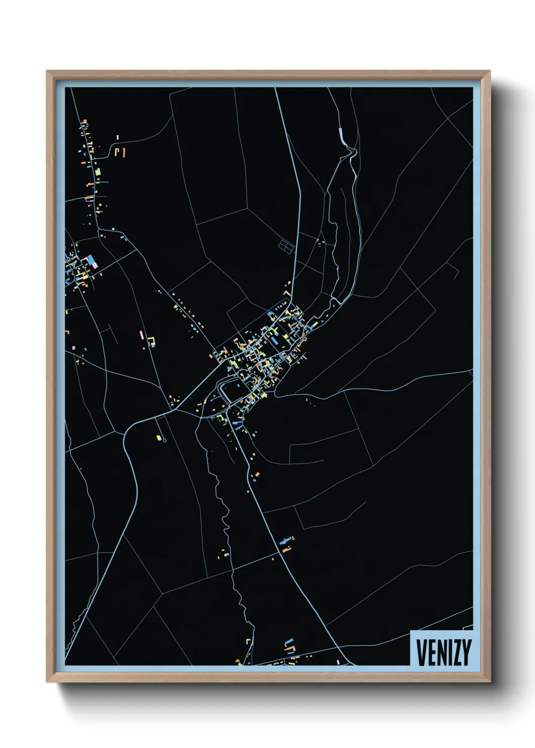 Une affiche de carte sur Venizy