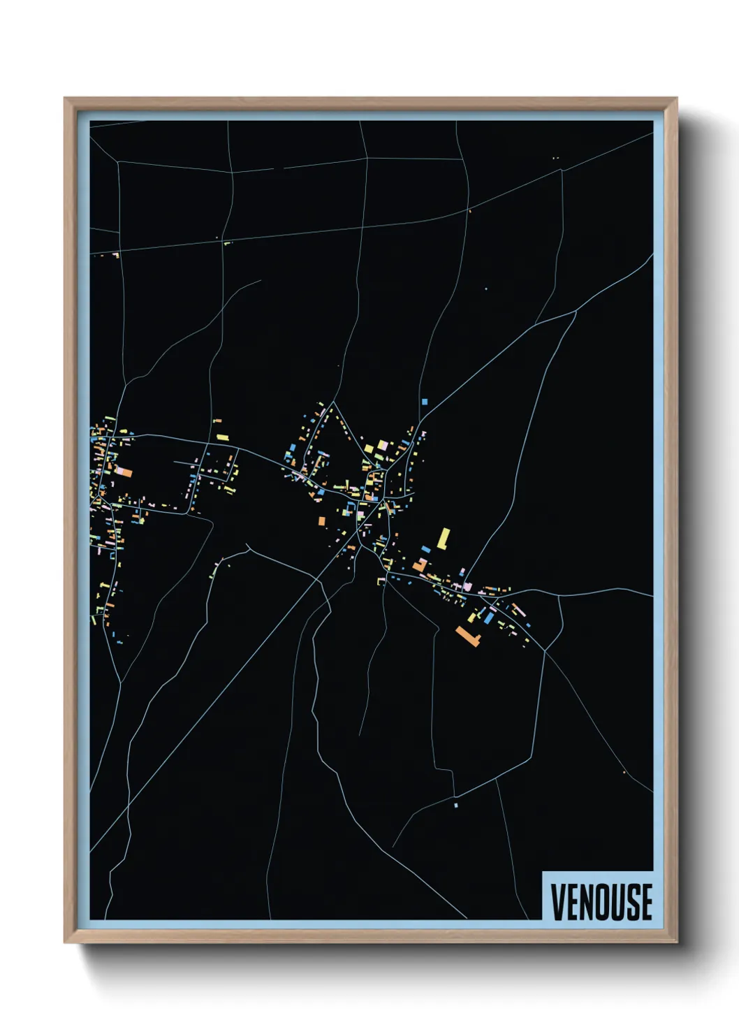 Une affiche de carte sur Venouse