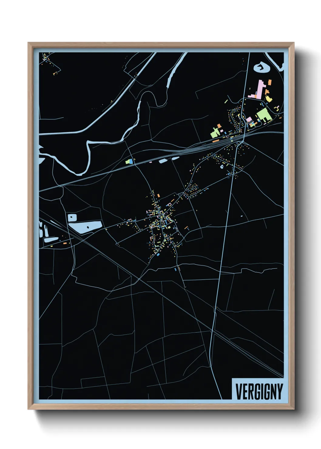 Une affiche de carte sur Vergigny