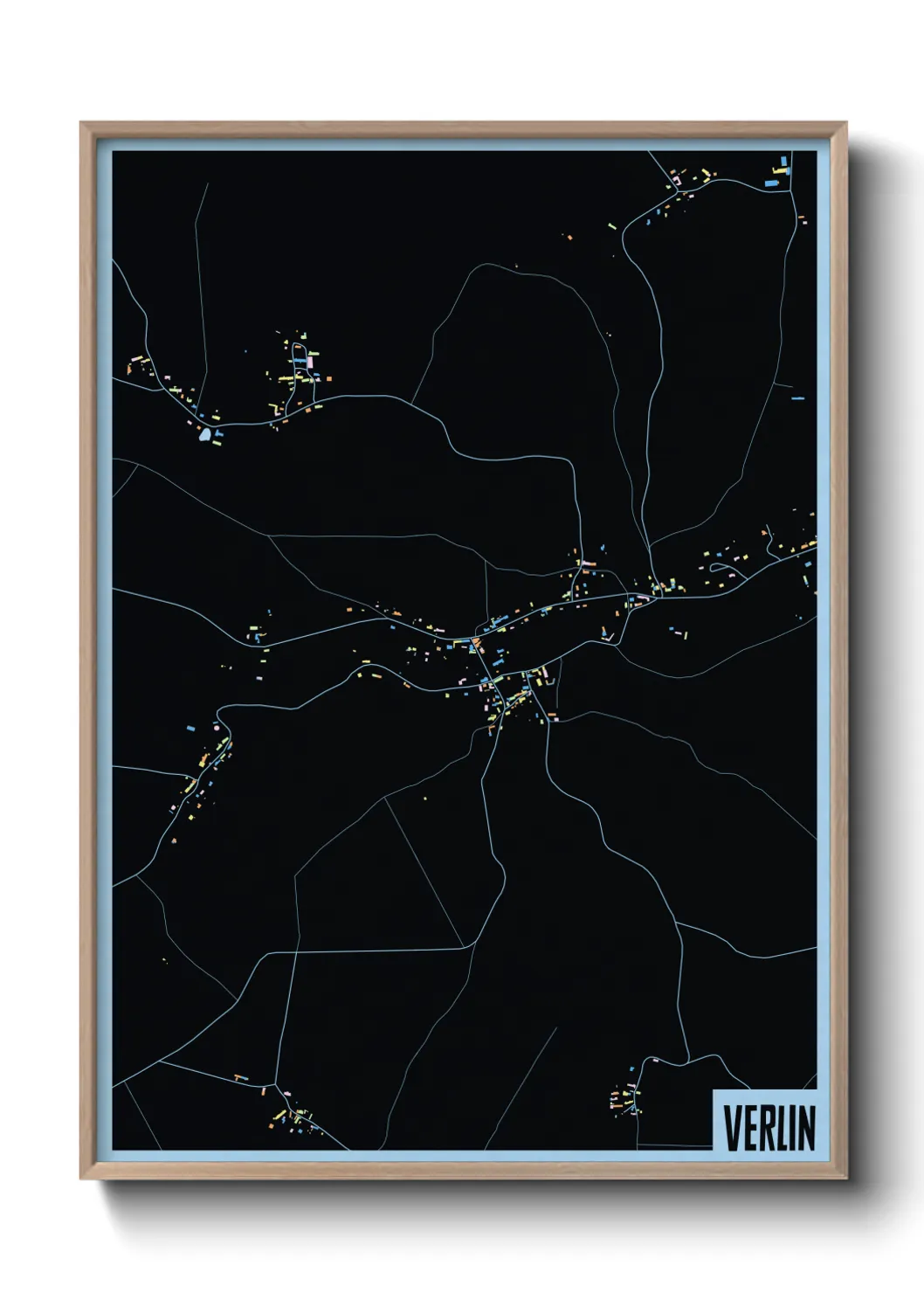 Une affiche de carte sur Verlin