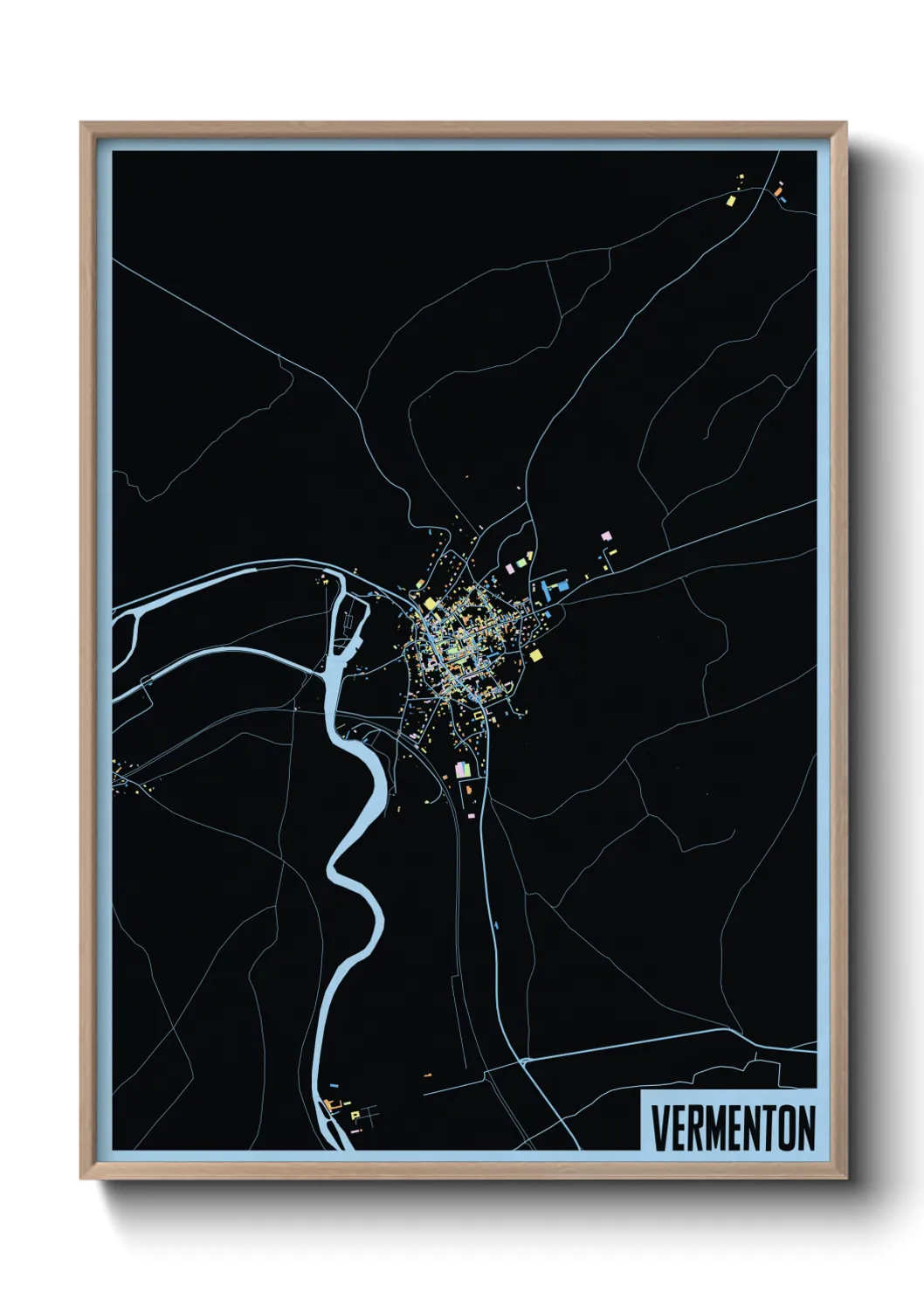 Une affiche de carte sur Vermenton