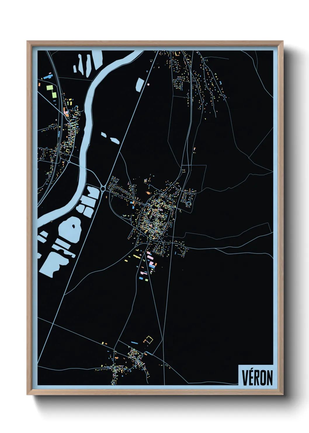 Une affiche de carte sur Véron