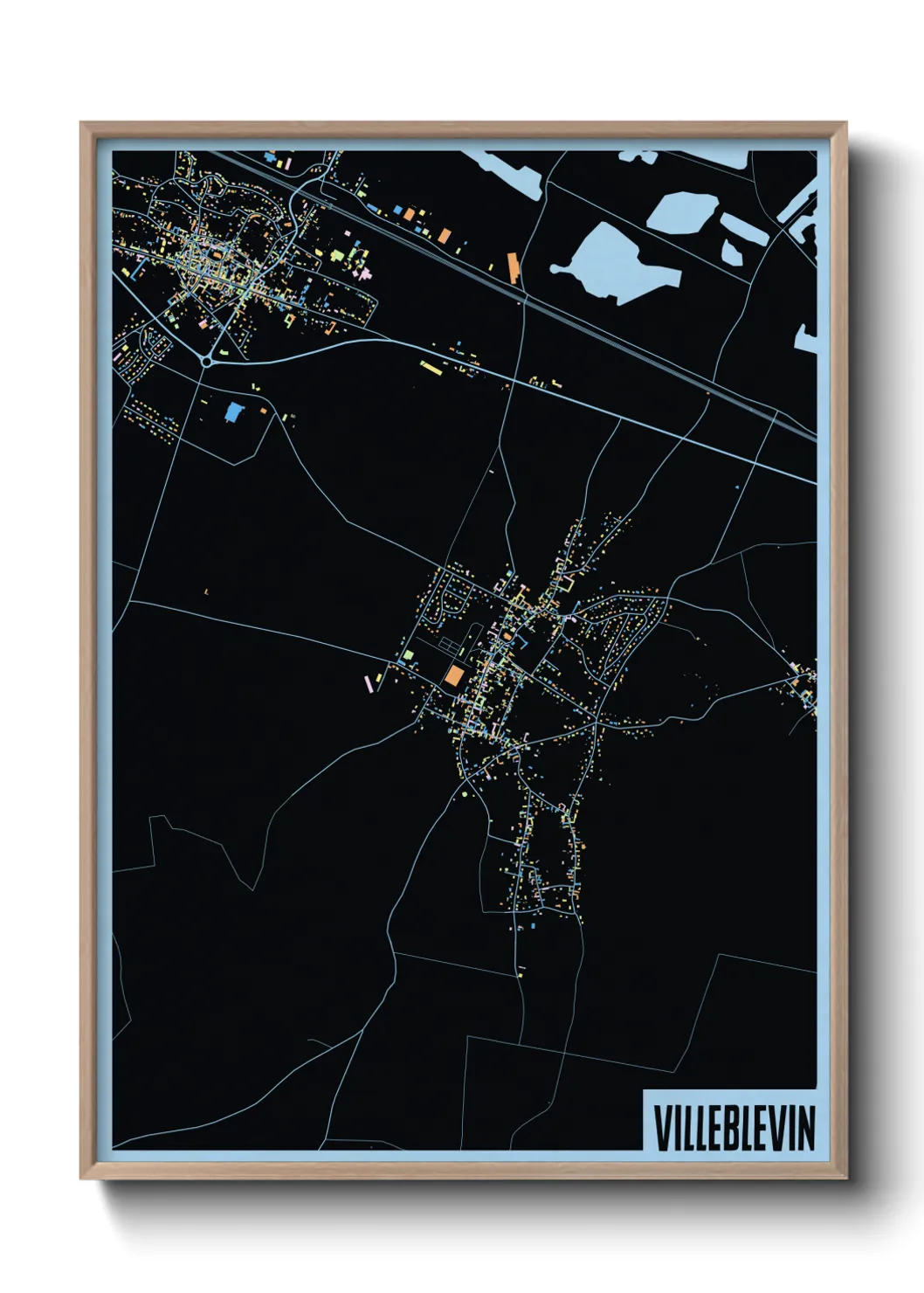 Une affiche de carte sur Villeblevin