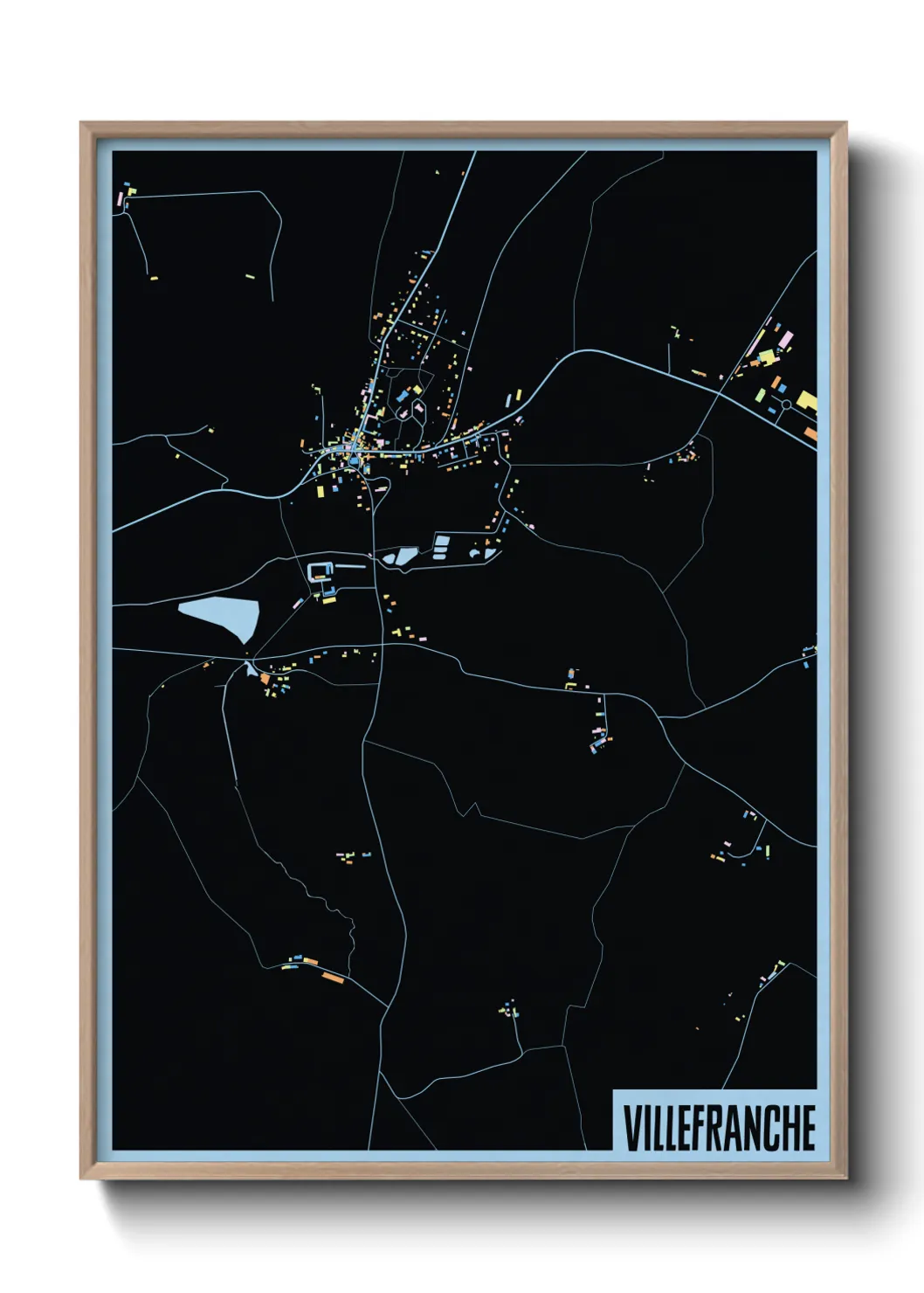 Une affiche de carte sur Villefranche