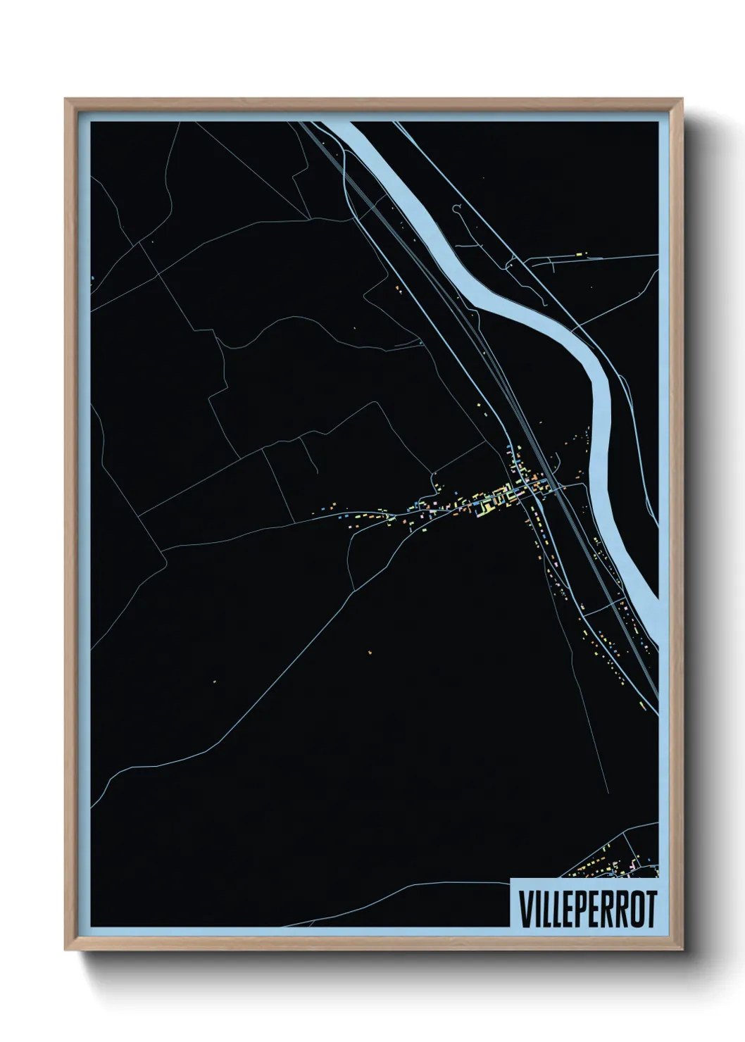 Une affiche de carte sur Villeperrot