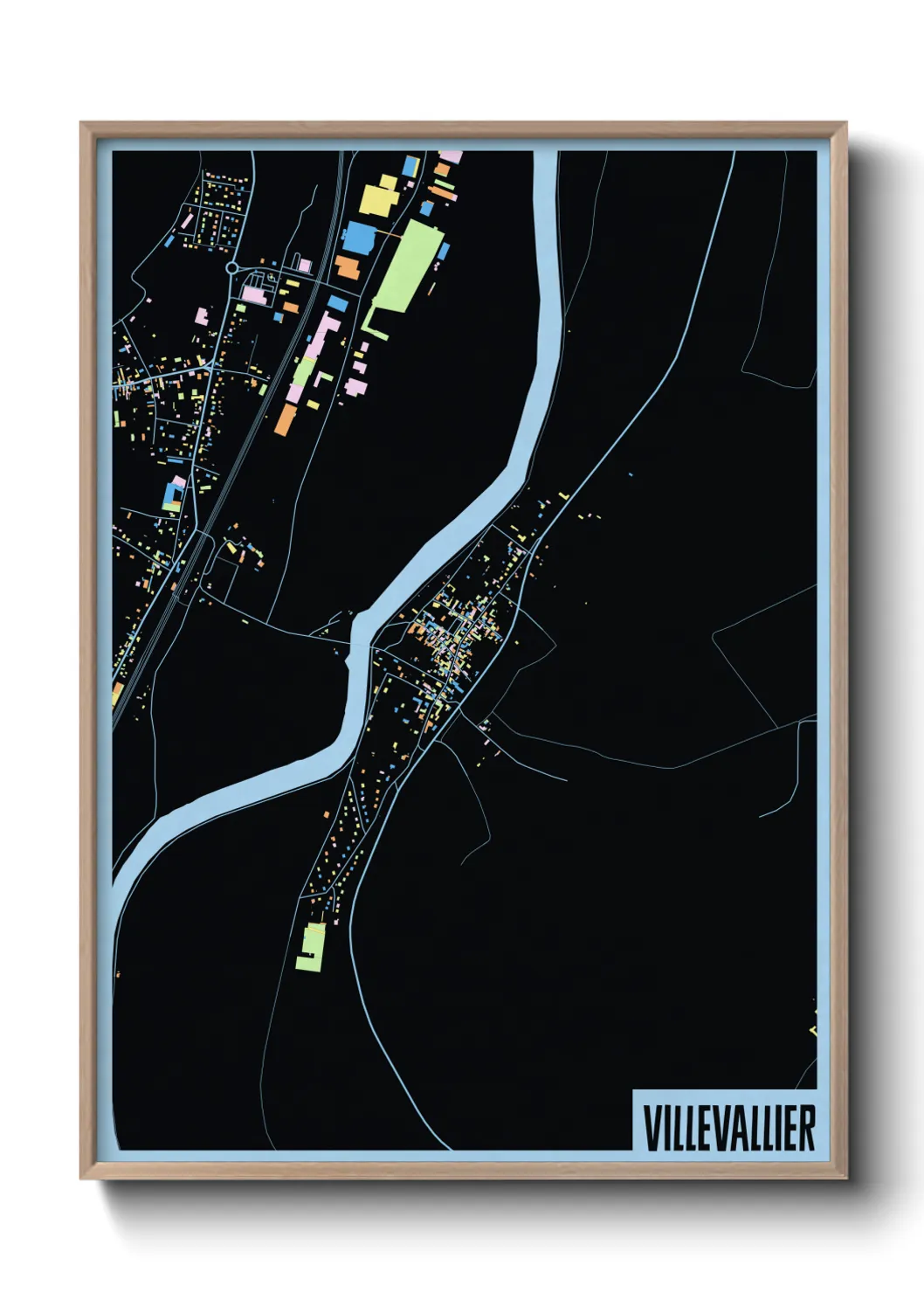 Une affiche de carte sur Villevallier