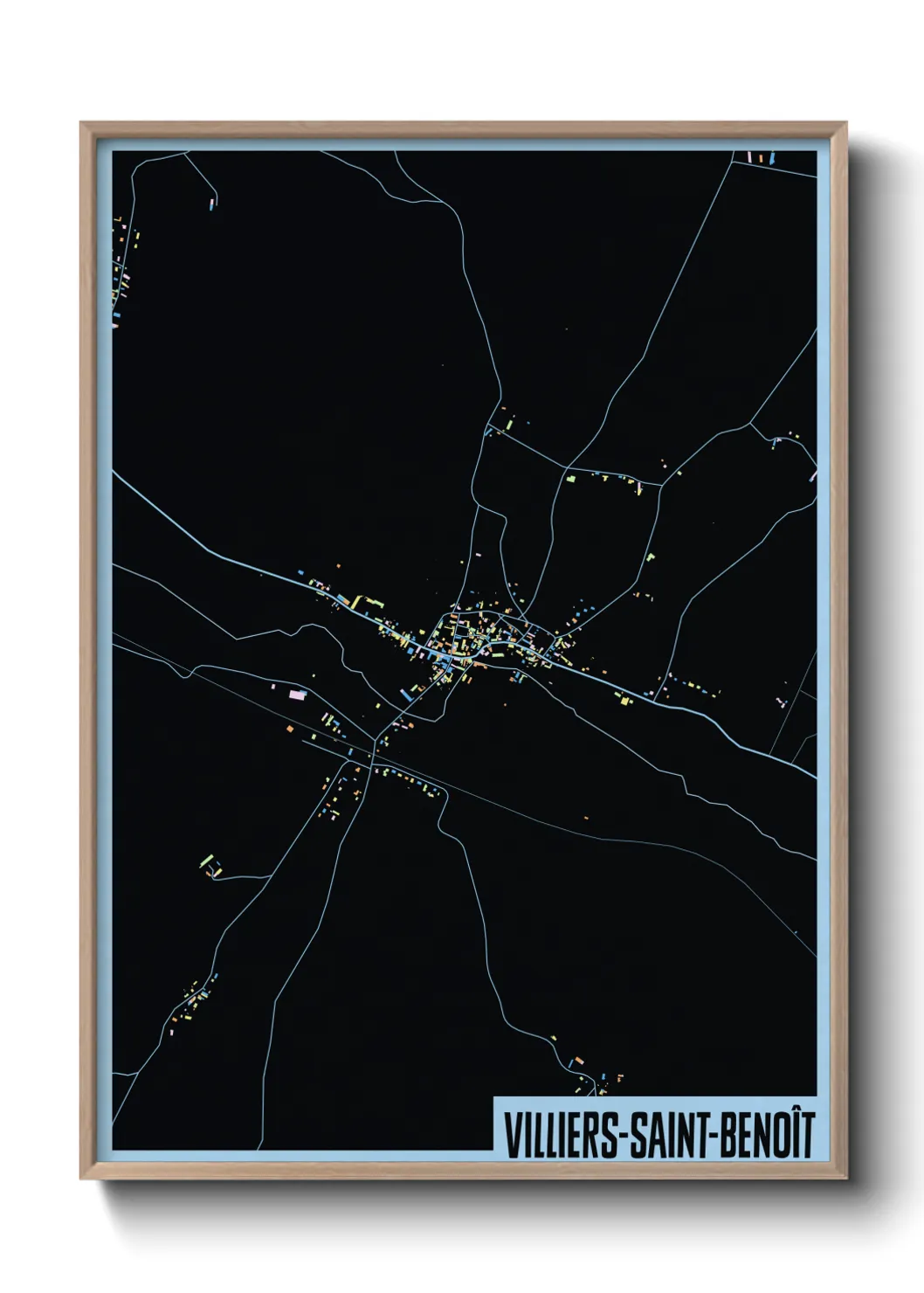 Une affiche de carte sur Villiers-Saint-Benoît