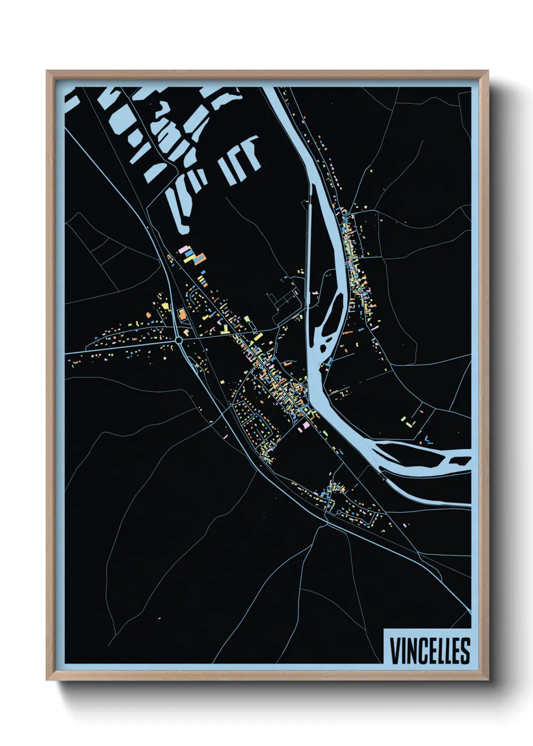 Une affiche de carte sur Vincelles