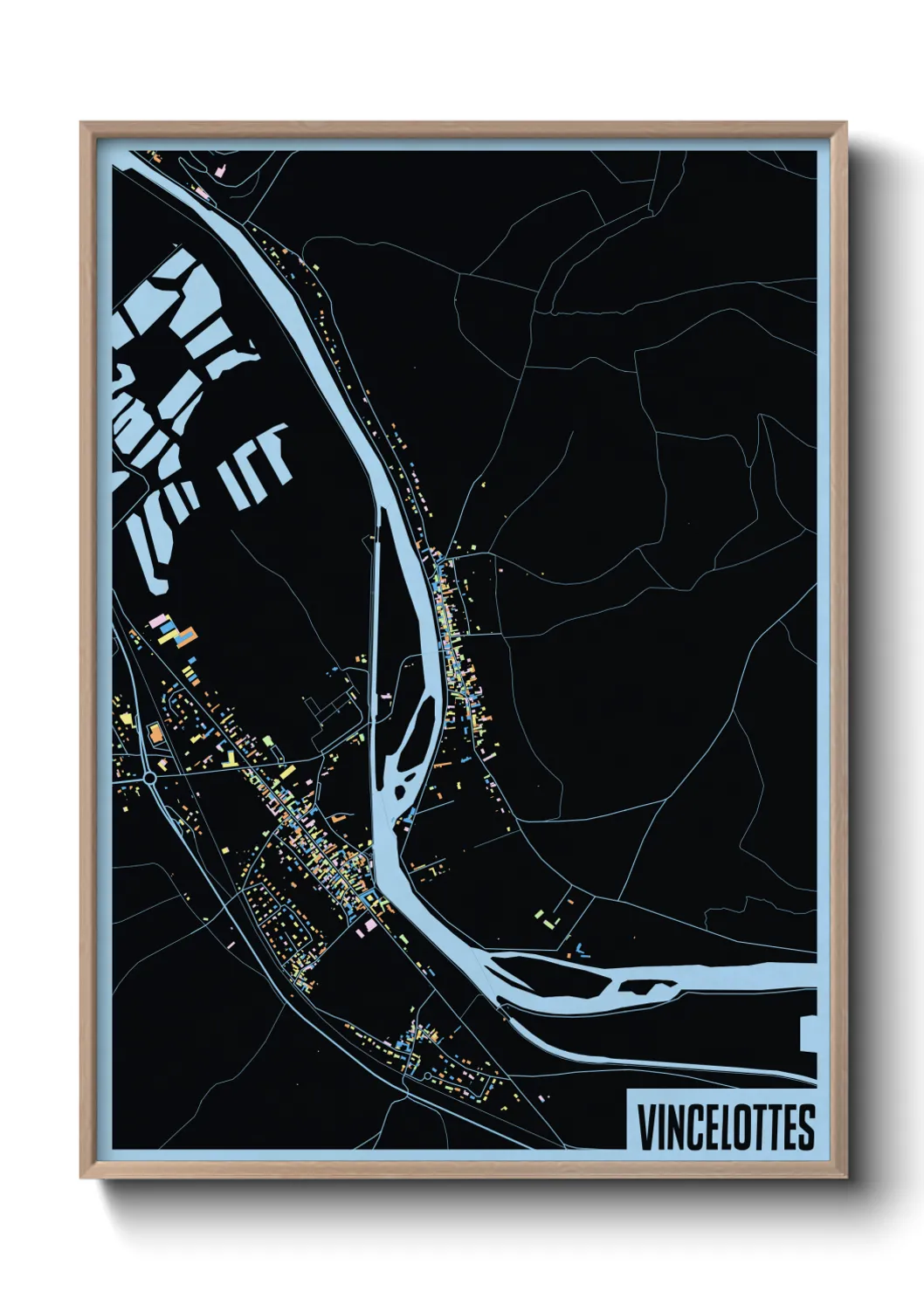 Une affiche de carte sur Vincelottes