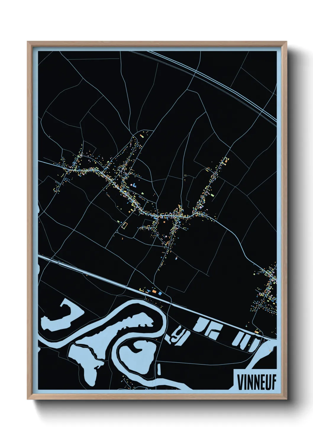 Une affiche de carte sur Vinneuf