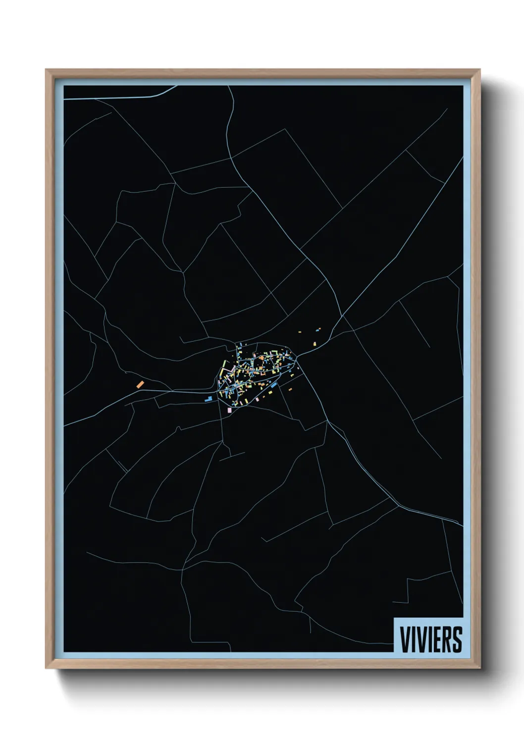 Une affiche de carte sur Viviers