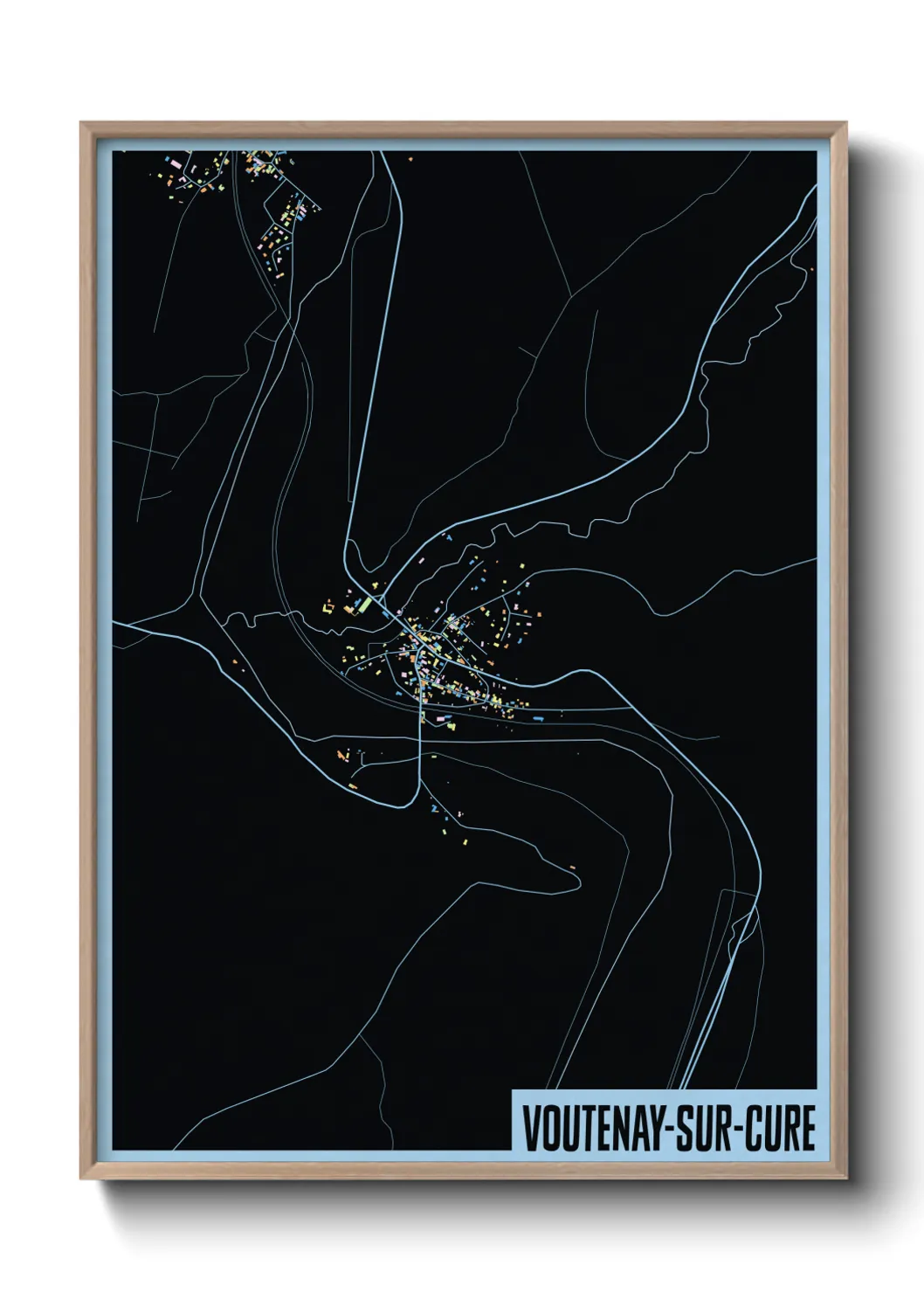 Une affiche de carte sur Voutenay-sur-Cure