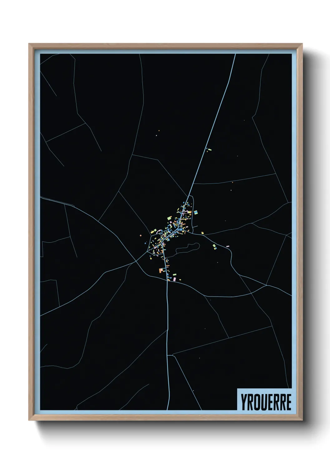 Une affiche de carte sur Yrouerre