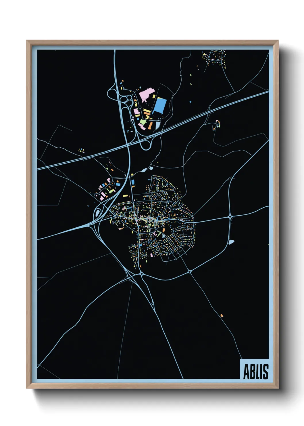 Une affiche de carte sur Ablis