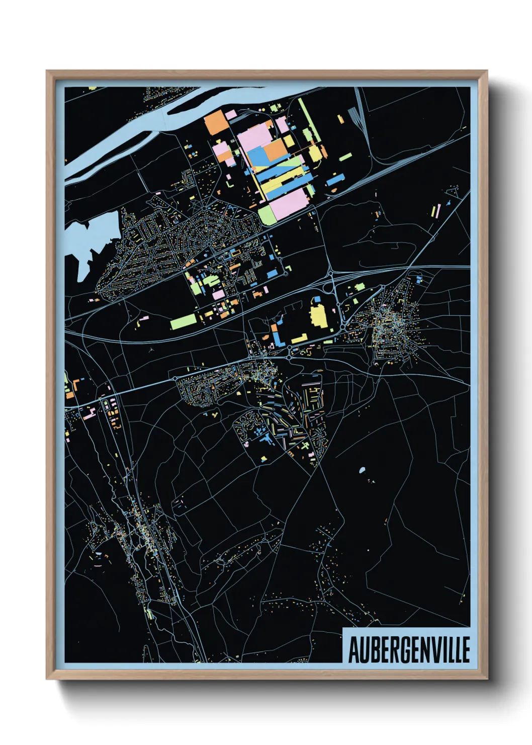 Une affiche de carte sur Aubergenville