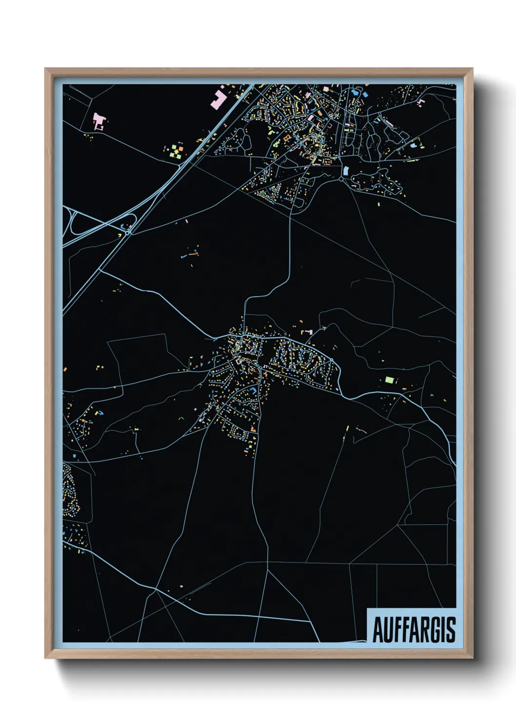 Une affiche de carte sur Auffargis