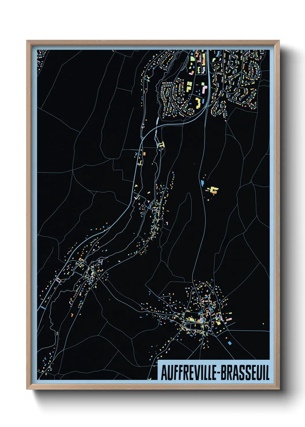 Une affiche de carte sur Auffreville-Brasseuil