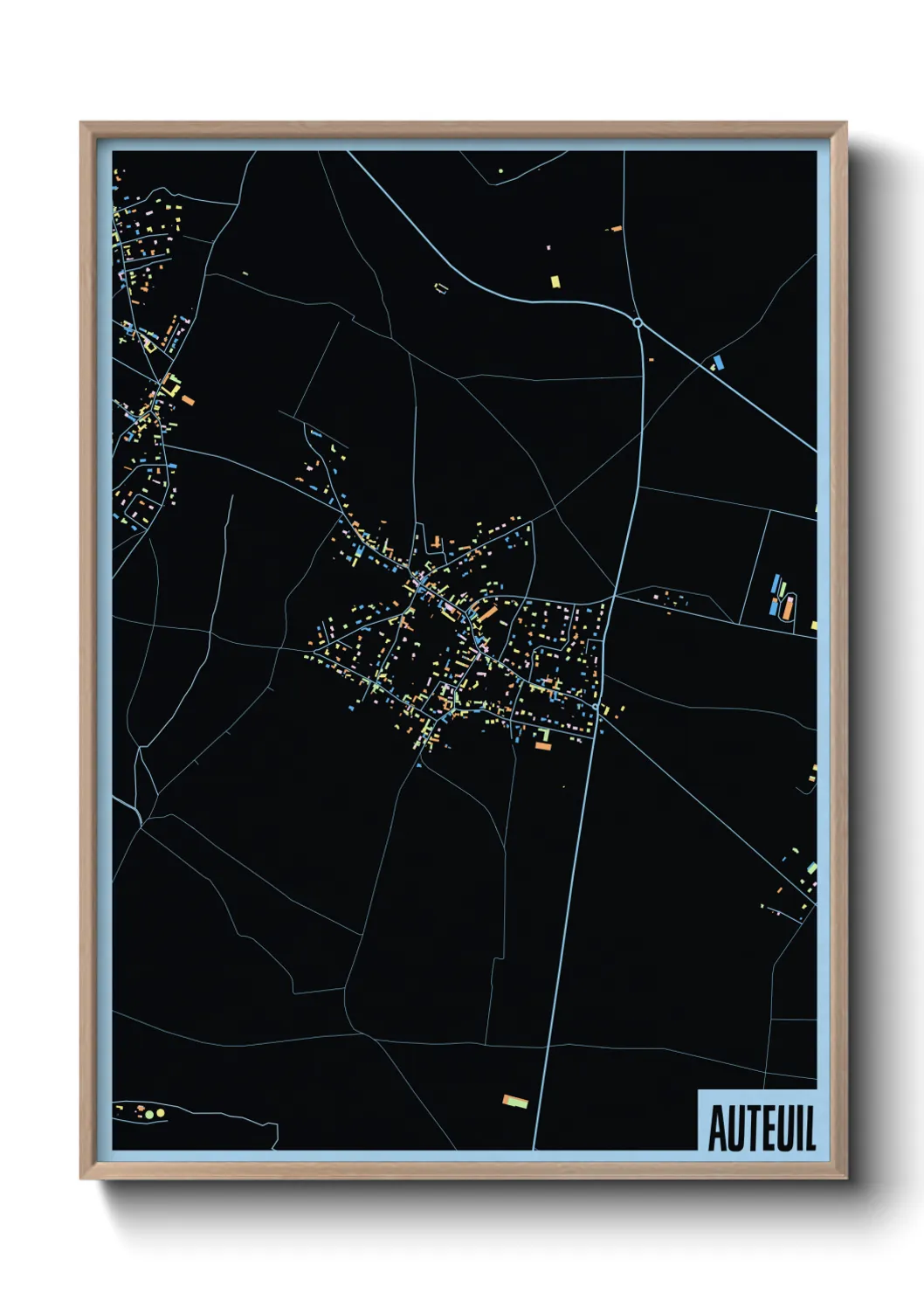 Une affiche de carte sur Auteuil