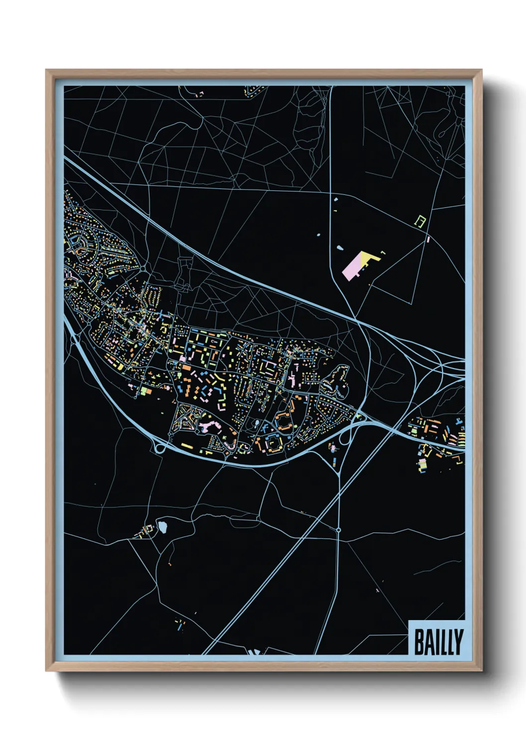 Une affiche de carte sur Bailly