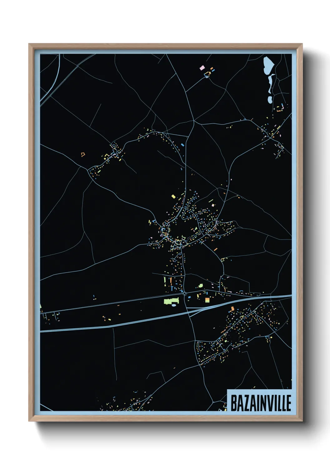 Une affiche de carte sur Bazainville