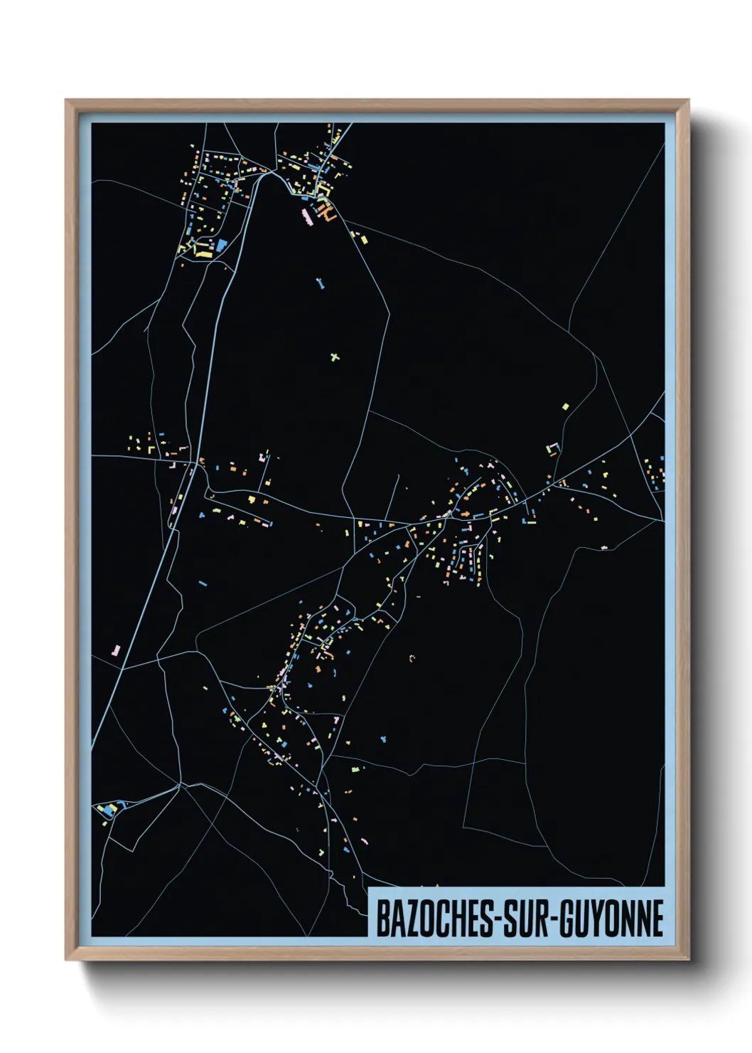 Une affiche de carte sur Bazoches-sur-Guyonne