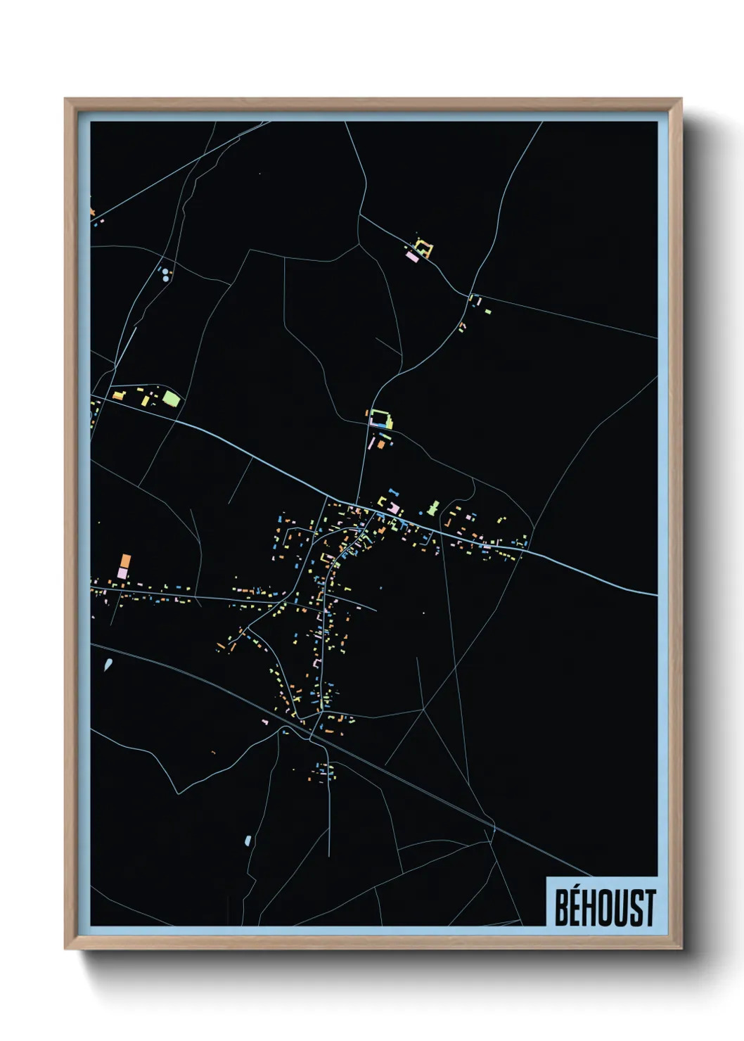 Une affiche de carte sur Béhoust