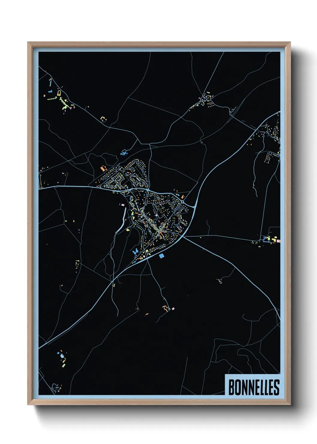 Une affiche de carte sur Bonnelles