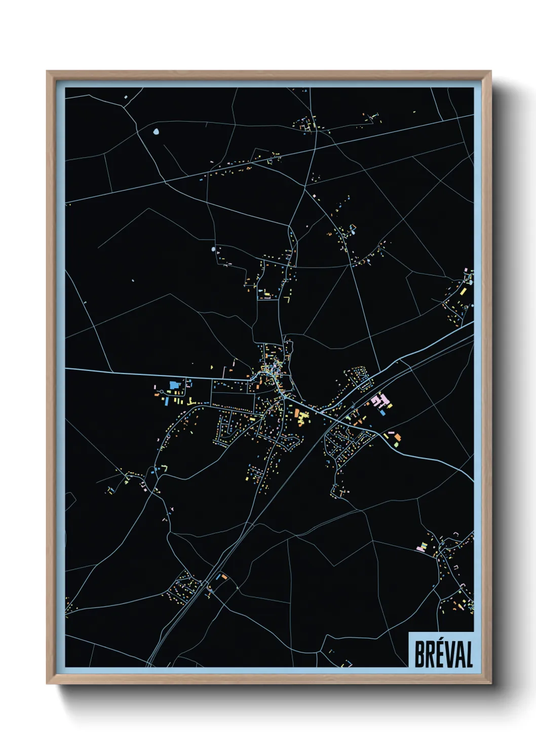 Une affiche de carte sur Bréval