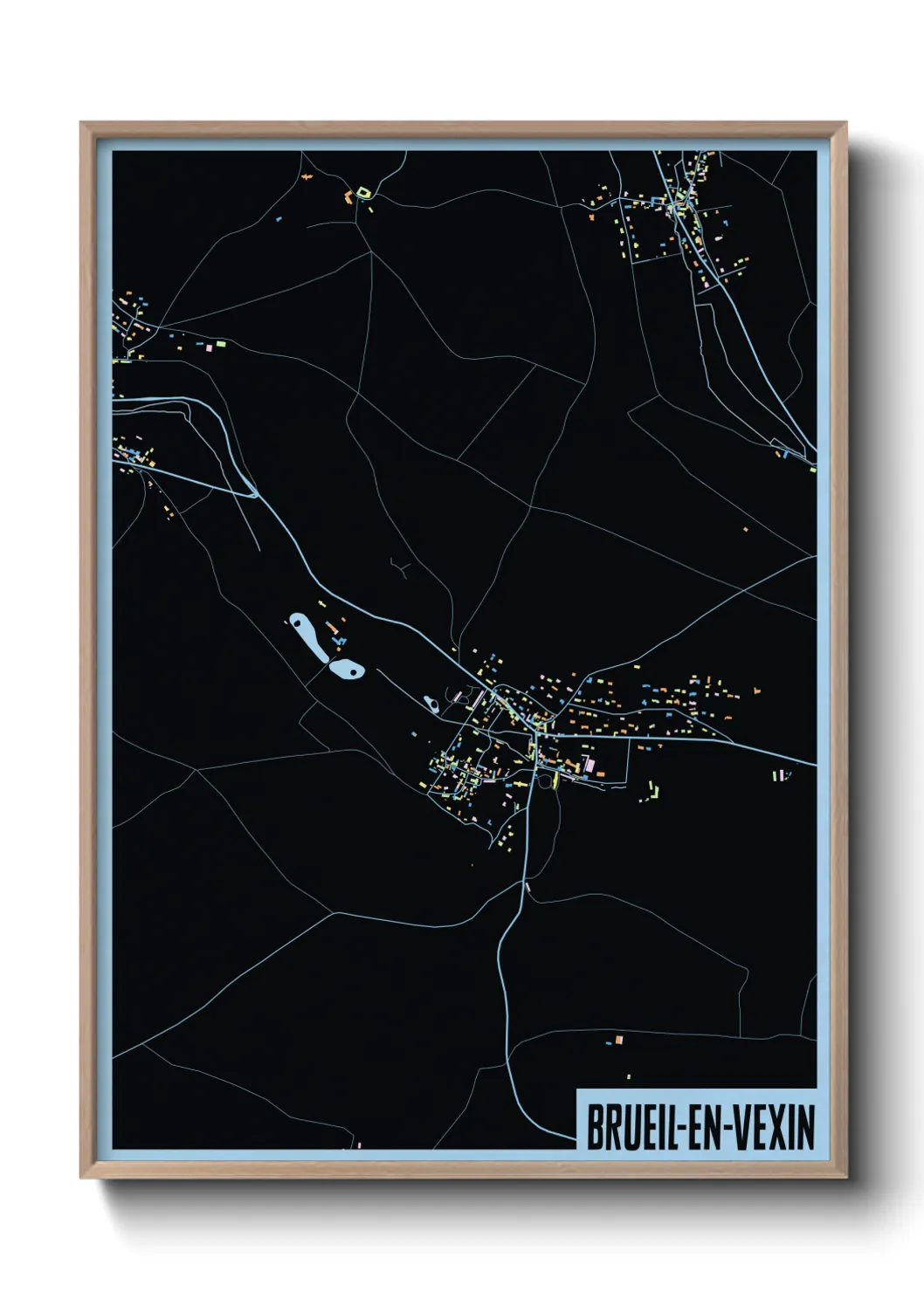 Une affiche de carte sur Brueil-en-Vexin