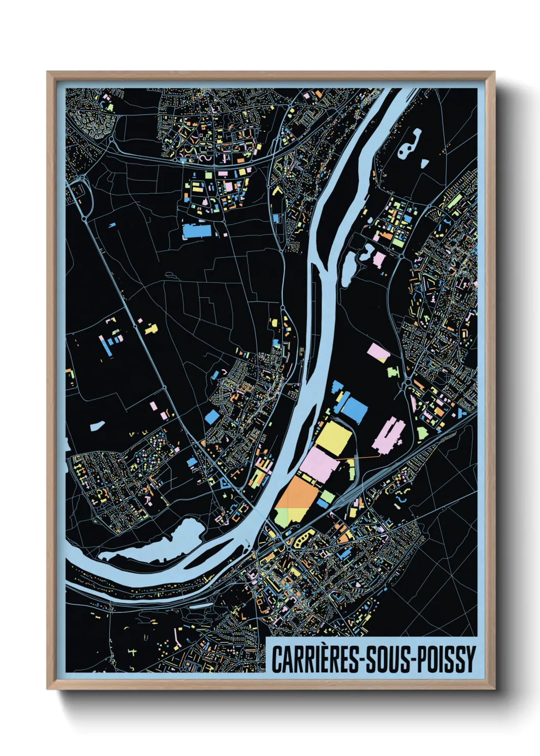 Une affiche de carte sur Carrières-sous-Poissy