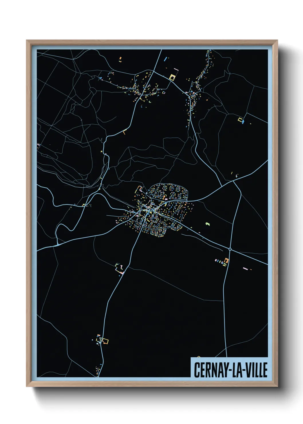 Une affiche de carte sur Cernay-la-Ville