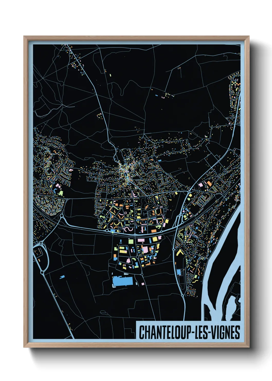 Une affiche de carte sur Chanteloup-les-Vignes