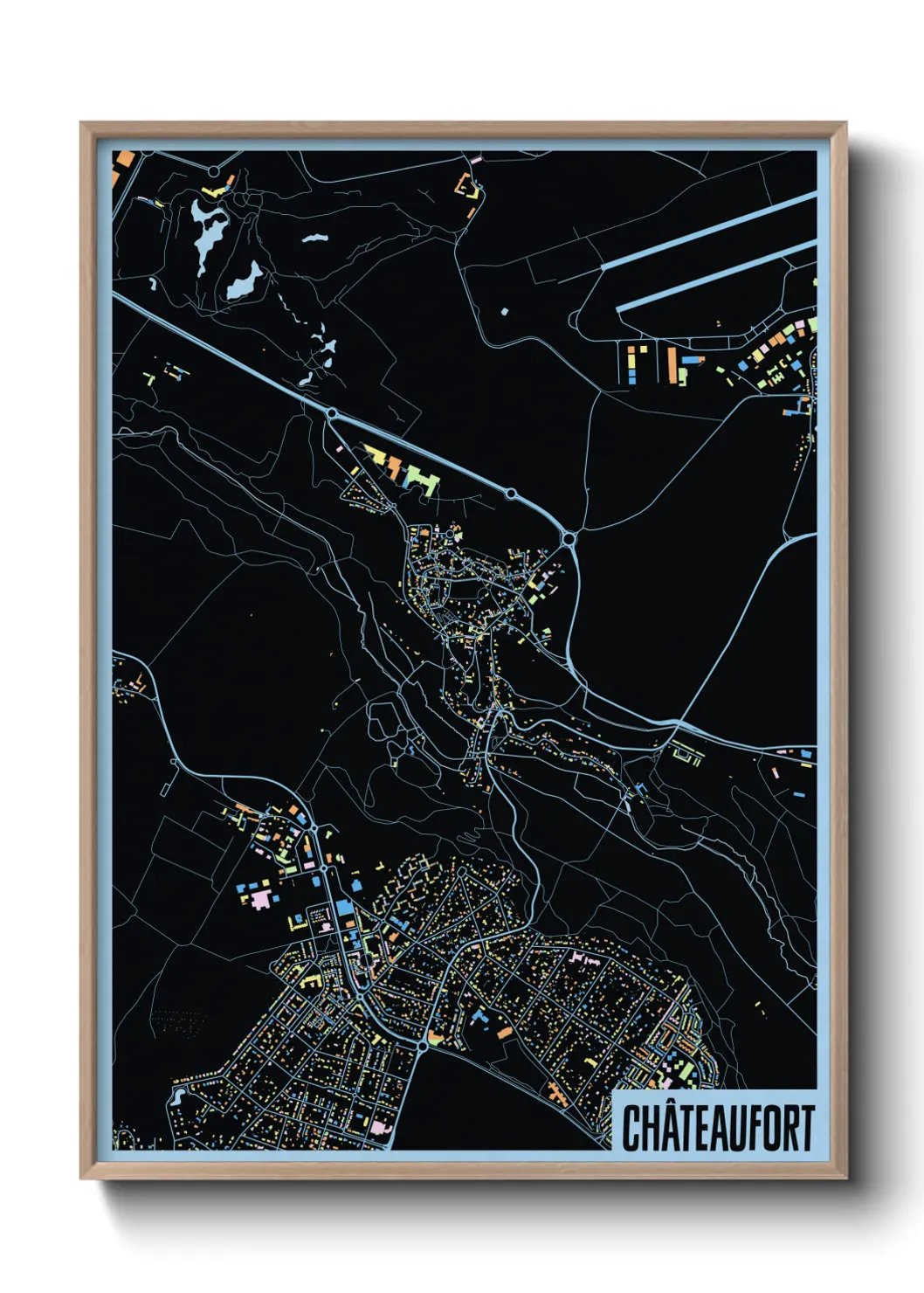 Une affiche de carte sur Châteaufort