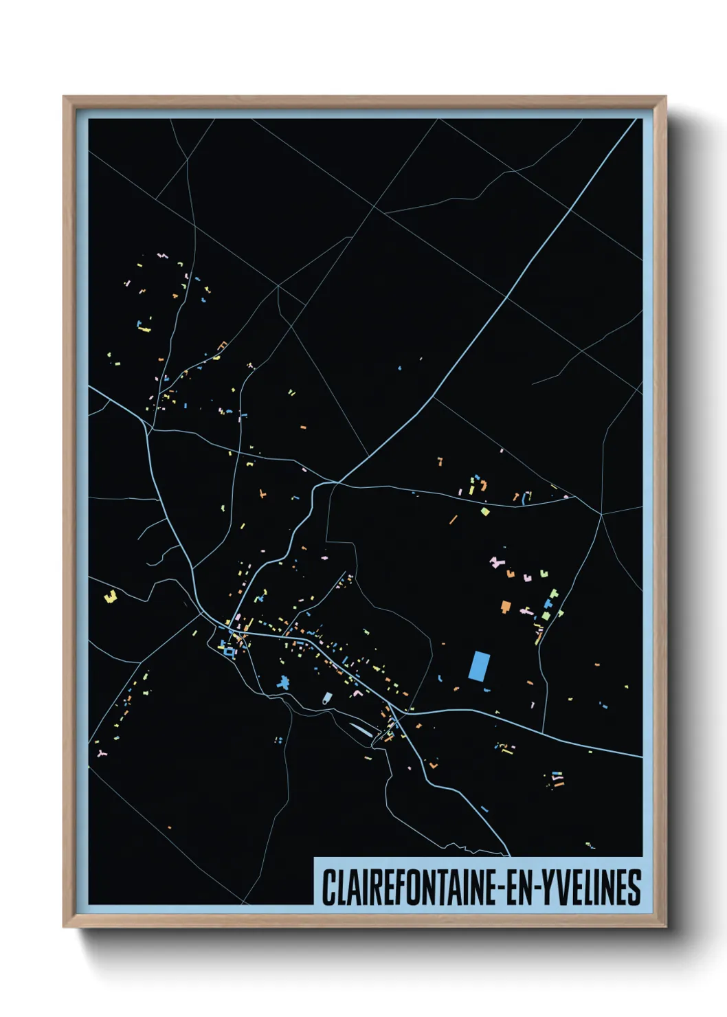 Une affiche de carte sur Clairefontaine-en-Yvelines