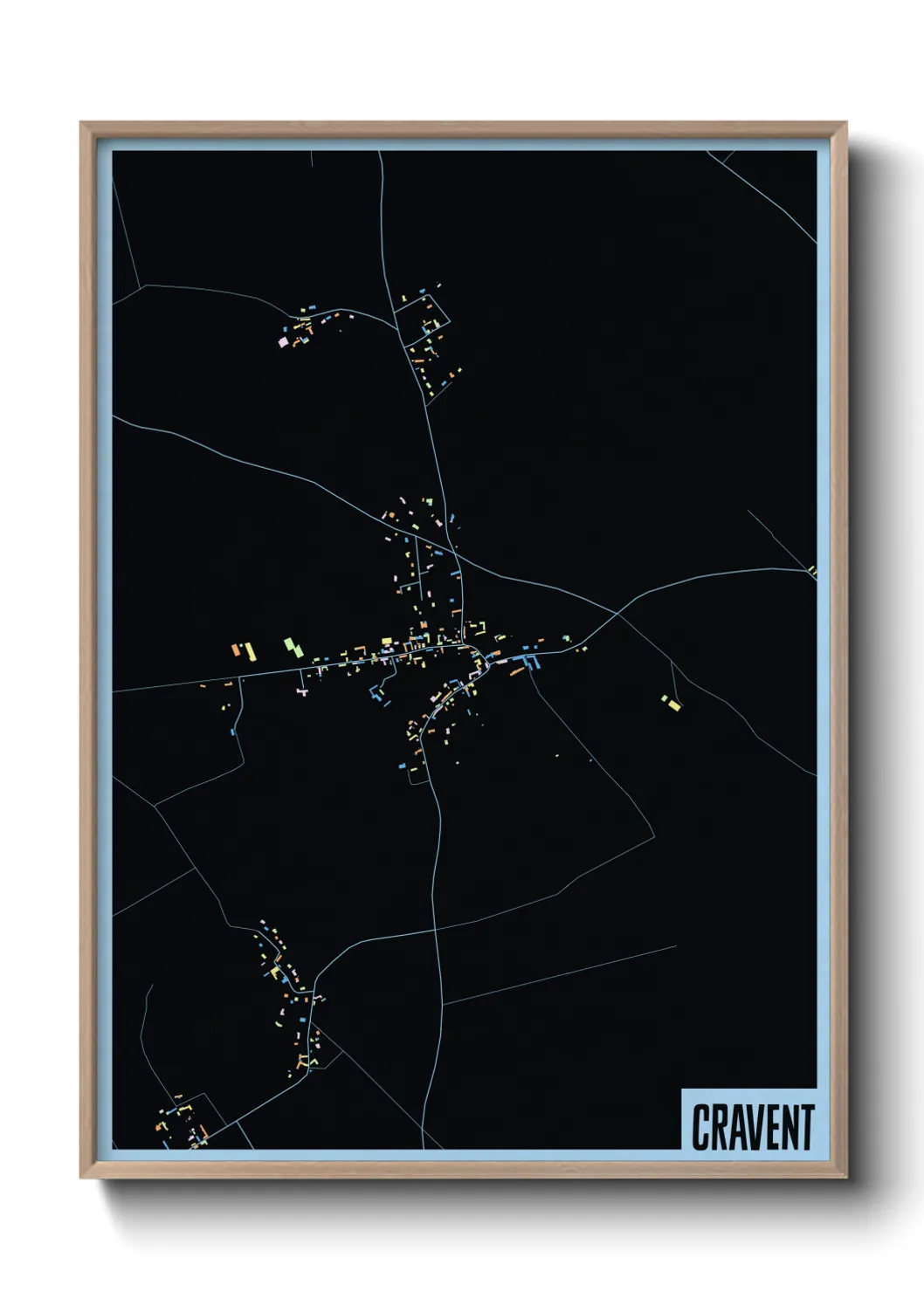 Une affiche de carte sur Cravent